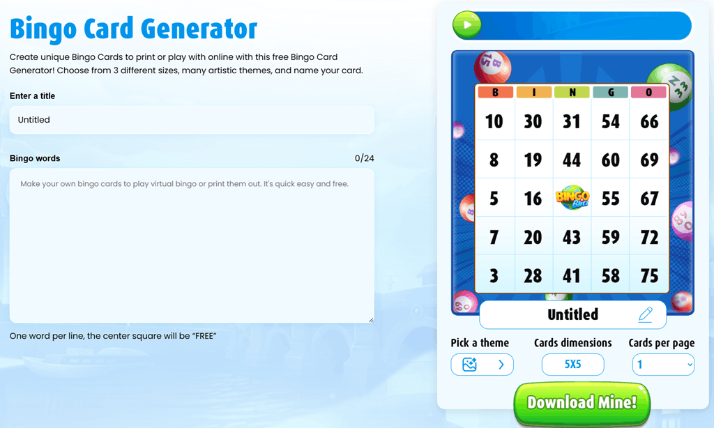 how to make bingo cards using bingoblitz card generator